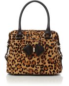 Ted Baker Leopard Print Ponyskin Bowling Bag - Lyst