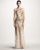 Carolina Herrera Embroidered Oneshoulder Gown - Lyst