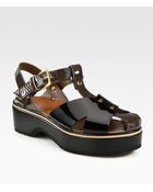 Marni Crisscross Patent Leather Platform Sandals - Lyst
