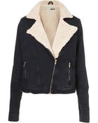 Moto Moto Borg Denim Biker Jacket - Lyst