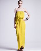 Lanvin Strapless Techno Satin Gown - Lyst