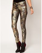 Asos Skinny Jeans in Metallic Camouflage Print - Lyst