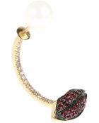 Delfina Delettrez Mouth Hoop Earring in 18k Yellow Gold - Lyst