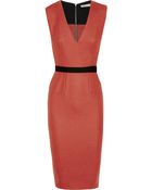 Victoria Beckham Belted Stretch Woolblend Dress - Lyst