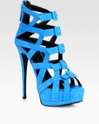 Giuseppe Zanotti Suede Cutout Platform Sandals - Lyst