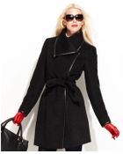 Vince Camuto Asymmetrical Collar Belted Trench Coat - Lyst
