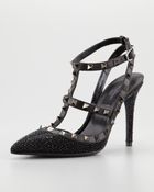 Valentino Rockstud Strass Studded Slingback - Lyst