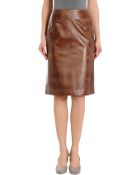 Rena Lange Leather Skirt - Lyst