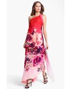 Roberto Cavalli Veronique Print One Shoulder Chiffon Gown - Lyst