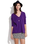 Madewell Rolled V-neck Sweater - Lyst