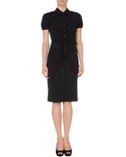 Boss Black Short Sleeve Polo Collar Black Short Dress - Lyst