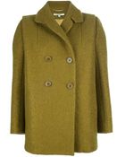 Carven Short Double Breasted Coat - Lyst