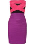 Hervé Léger Strapless Stretchbandage Dress - Lyst