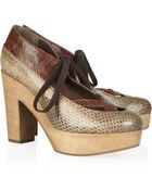 Marni Snakeeffect Leather Pumps - Lyst