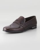 Prada Spazzolato Penny Loafer - Lyst
