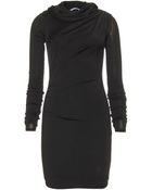 T By Alexander Wang Draped Hooded Jersey Dress - Lyst