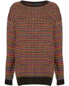 Topshop Knitted Rainbow Texture Grunge Jumper - Lyst