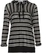 T By Alexander Wang Striped Hooded Fineknit Top - Lyst