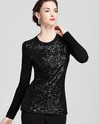 Karen Kane Sequin Front Tee - Lyst