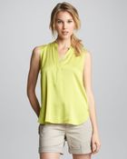 Vince Sleeveless Halfplacket Blouse - Lyst