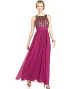Js Collections Sleeveless Beaded Empirewaist Gown - Lyst