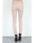 Rag & Bone Leather Skinny Jean in Nude - Lyst
