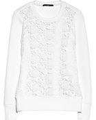 Tibi Neoprene and Floral Lace Sweatshirt - Lyst