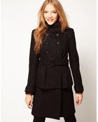 ASOS Collection Asos Peplum Coat with Belt - Lyst
