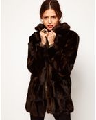 ASOS Collection Asos Premium Chevron Fur Coat - Lyst