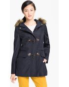 Calvin Klein Faux Fur Trim Hooded Jacket - Lyst