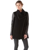 Mackage Wool Coat with Leather Sleeves - Lyst