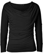 Donna Karan New York Black Draped Top - Lyst