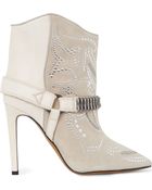 Isabel Marant Milwauke Studded Suede and Leather Ankle Boots - Lyst