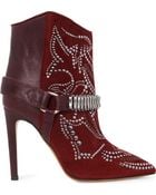 Isabel Marant Milwauke Studded Suede and Leather Ankle Boots - Lyst