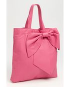 RED Valentino Bow Leather Tote - Lyst