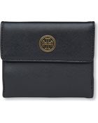 Tory Burch Robinson Saffiano Doublesnap Wallet - Lyst