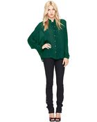 Nicole Miller Double Button Up Blouse - Lyst