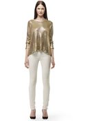 Club Monaco Mariah Gold Foil Sweater - Lyst