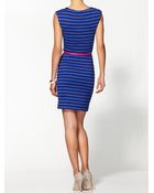 Calvin Klein Striped Dress with Belt - Lyst