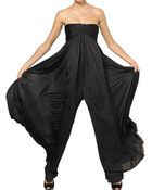 Alexander McQueen Draped Viscose Jersey Jumpsuit - Lyst