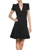 Alexander McQueen Leaf Viscose Crepe Dress - Lyst