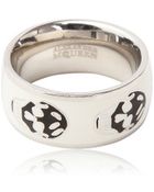 Alexander McQueen Enamel and Brass Skull Ring - Lyst
