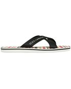 Dolce & Gabbana Pvc Striped Criss Cross Flip Flops - Lyst