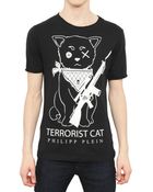 Philipp Plein Terrorist Cat Cotton Jersey T-Shirt - Lyst