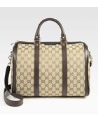 Gucci Vintage Web Medium Gg Boston Bag - Lyst