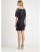 Aidan Mattox Velvet Split Sleeve Dress - Lyst