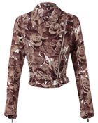Christopher Kane Rose Printed Crepe De Chine Biker Jacket - Lyst