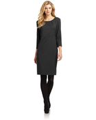 Lafayette 148 New York Pleated Neck Sheath Dress - Lyst