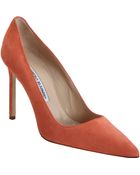Manolo Blahnik Suede Pumps - Lyst