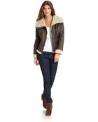 MICHAEL Michael Kors Leather Lined Asymmetric Jacket - Lyst